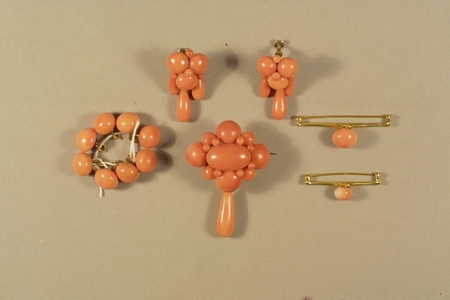 Coral Jewelry, Brooch, Earrings, Buttons, Bar Pins