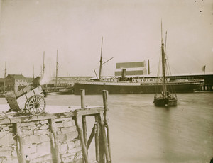 Steamship City of Columbus at wharf, East Boston, Mass., 1882-1884