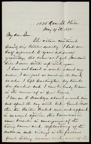 Admiral Silas Casey to Thomas Lincoln Casey, May 27, 1875