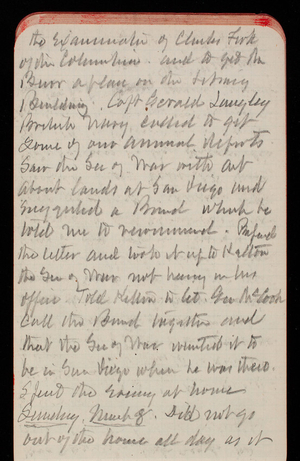 Thomas Lincoln Casey Notebook, February 1890-May 1891, 27, the examination of Clark Fork