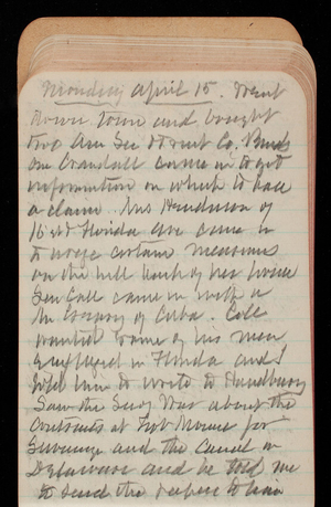 Thomas Lincoln Casey Notebook, March 1895-July 1895, 052, Monday April 15