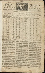 The Boston-Gazette, and Country Journal, 13 April 1767