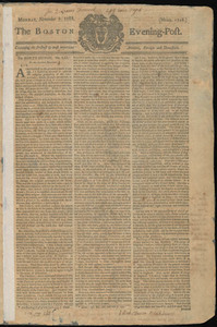 The Boston Evening-Post, 7 November 1768