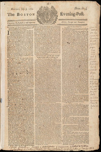 The Boston Evening-Post, 9 July 1770