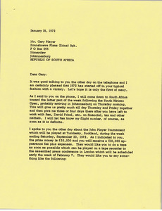 Letter from Mark H. McCormack to Gary Player