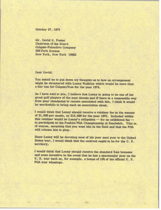 Letter from Mark H. McCormack to David R. Foster