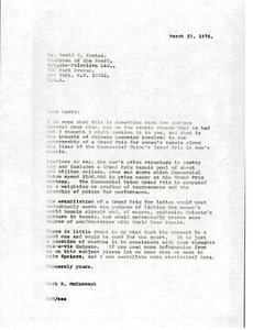 Letter from Mark H. McCormack to David R. Foster