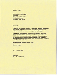 Letter from Mark H. McCormack to Herbert C. Graves