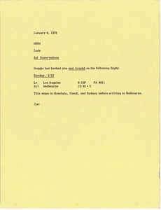 Memorandum from Judith A. Chilcote to Mark H. McCormack