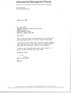 Letter from Mark H. McCormack to Paul Pare