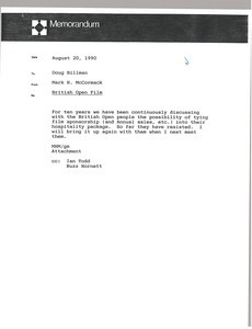 Memorandum from Mark H. McCormack to Doug Billman