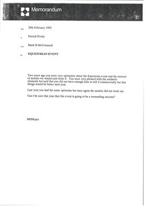 Memorandum from Mark H. McCormack to Patrick Proisy