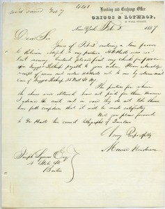 Letter from Monroe Henderson to Joseph Lyman