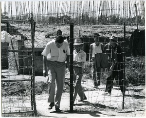 David Entin entering an outpost of Quang Ngai province