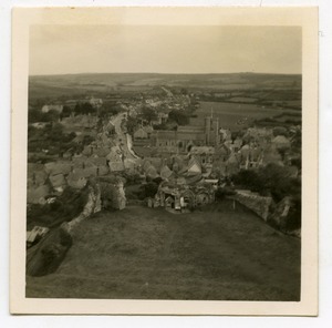Corfe Castle from above