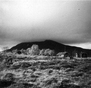 Sami farm at the foothill of a mountain