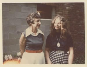 Judi Chamberlin with unidentified woman