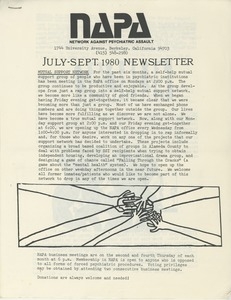 NAPA July-September 1980 newsletter