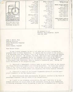 Letter from Graham Sharman to John J. Walsh