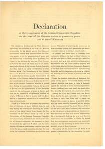 Declaration of the Government of the German Democratic Republic on the road of the German nation to guarantee peace and to reunify Germany