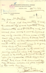 Letter from St. Margaret's Episcopal Church to W. E. B. Du Bois ...