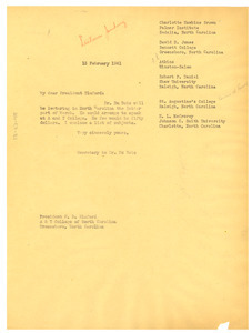 Letter from Ellen Irene Diggs to Agricultural and Technical College of North Carolina
