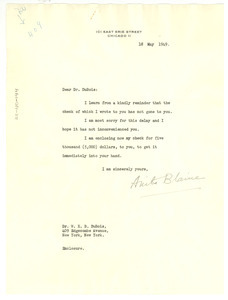 Letter from Anita Blaine to W. E. B. Du Bois