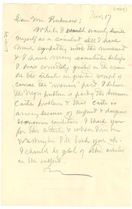 Letter from W. E. B. Du Bois to Isaac M. Rubinow