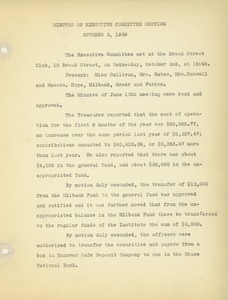 Minutes of the Executive Committee meeting of the Institute for the Crippled and Disabled