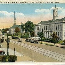 Massachusetts Avenue, Showing Town Hall and Library