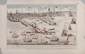 A View of Part of the Town of Boston in New England and Brittish [sic] Ships of War Landing Their Troops 1768