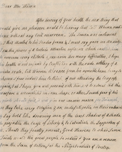 Letter from Hannah Winthrop to Mercy Otis Warren, 3 January 1775