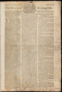The Boston Evening-Post, 3 September 1770