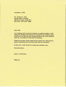 Letter from Mark H. McCormack to Richard L. Gelb