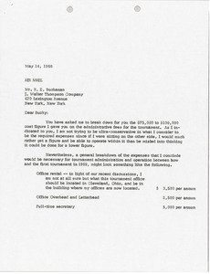 Letter from Mark H. McCormack to J. Walter Thompson Company