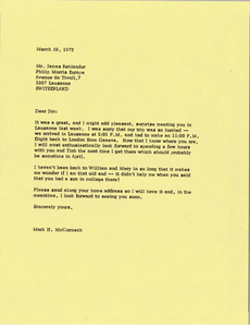 Letter from Mark H. McCormack to James Rehlander