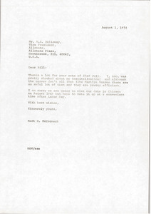 Letter from Mark H. McCormack to Bill Holloway