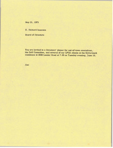 Memorandum from Board of Directors to H. Richard Isaacson