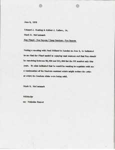 Memorandum from Mark H. McCormack to Edward J. Keating and Arthur J. Lafave