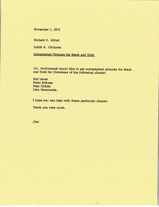 Memorandum from Judy A. Chilcote to Richard R. Alford