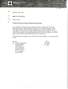 Memorandum from Barry Frank to Mark H. McCormack