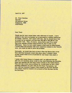 Letter from Mark H. McCormack to Tony Charlton