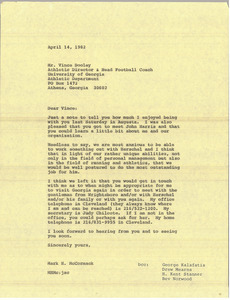 Letter from Mark H. McCormack to Vince Dooley