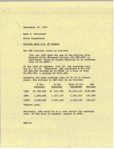 Memorandum from Brian Roggenburk to Mark H. McCormack