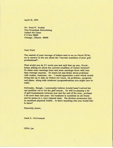 Letter from Mark H. McCormack to Fred W. Heckel