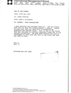 Fax from Mark H. McCormack to James Erskine