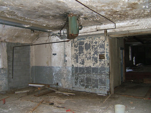 Interior view: sliding barn door