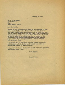 Letter from James Aronson to W. E. B. Du Bois