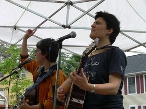 Musicians performing at an anti-Iraq War protest