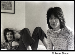 Ron Wood (right) and Rod Stewart at the Cambridge Hotel